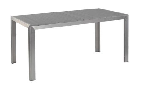 Flot terrassebord I grå med aluminium stel