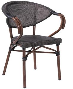 EVO-K plast stabel stol med armlæn Mørkegrå