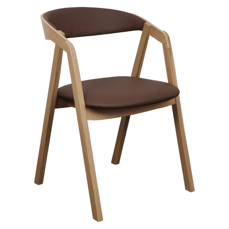 18 stk. Guru stol med polsteret ryg og sæde i mørkebrun