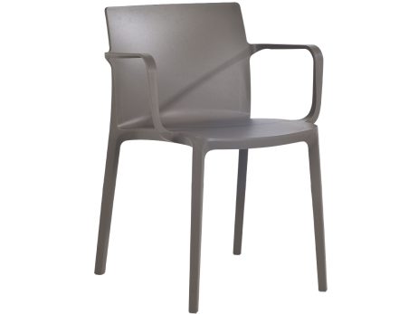 EVO-K plast stabel stol med armlæn Taupe