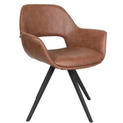 Fenja spisebordsstol - Cognac PU m/drejestel
