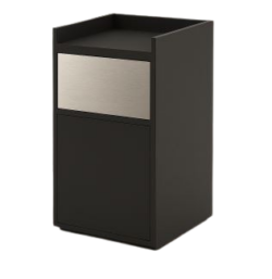 Affaldsstation i sort melamin H:110xL:60xD:60cm