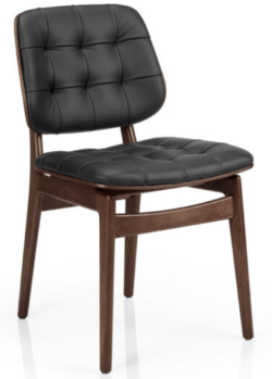 CHLOE stol i mørkbejdset bøg med sort PU