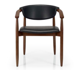 JOANNE stol med armlæn i sort polster