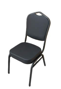 Banquetstol Primo SQ i sort kunstlæder