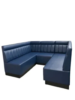BRUGT Art Lodge U-bænk i blå PU læder (180x200x180cm)