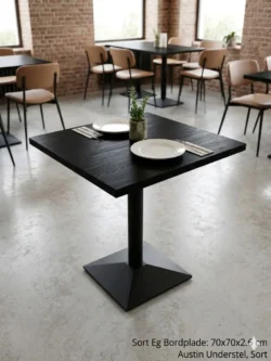 Super tilbud - 2 pers. Komplet café bord med sort eg melamin bordplade