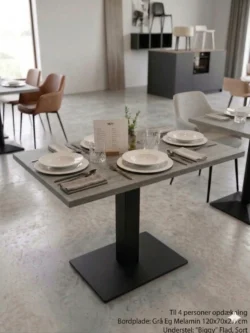Super tilbud - 4 pers. Komplet café bord med Grå eg melamin bordplade