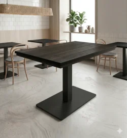 Super tilbud - 4 pers. Komplet café bord med Mørk eg melamin bordplade