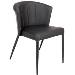 Thor spisebordsstol - Sort PU, Stabelbar