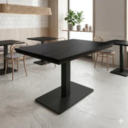 Super tilbud - 4 pers. Komplet café bord med Sort eg melamin bordplade