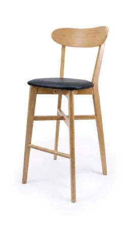 Janet Barstol med sort PU læder Sæde