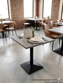 Super tilbud - 2 pers. Komplet café bord med Grå eg melamin bordplade