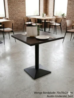 Super tilbud - 2 pers. Komplet café bord med mørk eg melamin bordplade