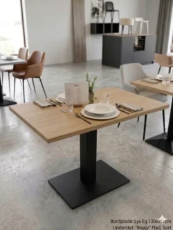 Super tilbud - 4 pers. Komplet café bord med Lys eg melamin bordplade