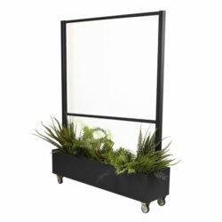 Blomsterkasse med vindskærm i glas