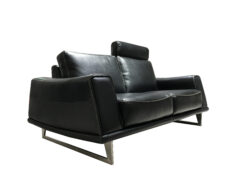 Capri loungesofa sæt 2+3 pers. - ægte sort læder