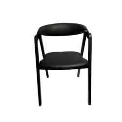 Laura Stol i Sort med Sort PU på ryg og sæde