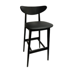 Janet Bar stol i sort bøg med polsteret PU Sæde