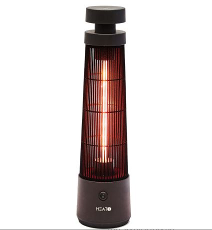 B2B: Terrassevarmer Heat1 Eco HIGH-LINE under bordmodel "Cone" 1200W, sort
