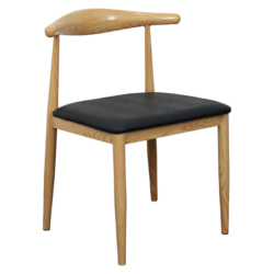 Camilla Stol i Metal og sort PU-læder