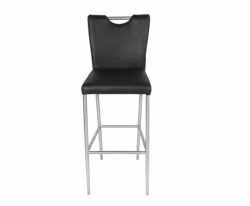 Barstol E-40B i sort læder - Flere højder