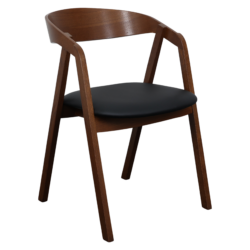 Laura Stol i antique walnut look med sort PU