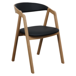 Laura Stol i eg med sort PU sæde og ryg