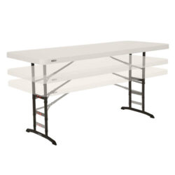 Lifetime klapbord 183 X 76 Cm Højdejusterbar knækket hvid