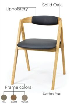 Molly Design Stol i eg med sort PU