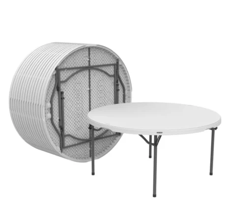 Rundt klapbord - Ø 153 cm med stabelspor offwhite
