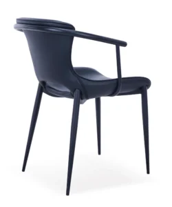 Armstol Model SofiaKernelæder/Pu - Sort - sort metal
