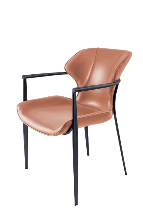 Armstol Model EllaKernelæder/Pu - Cognac - sort metal