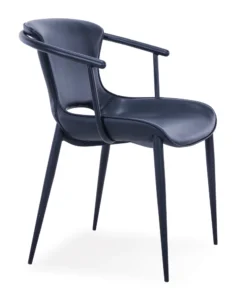 Armstol Model SofiaKernelæder/Pu - Sort - sort metal