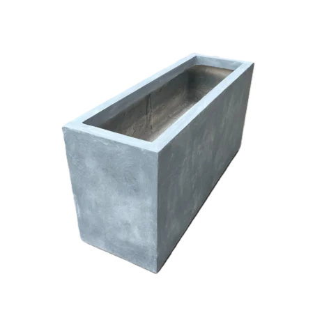 Exclusive blomsterkasse i fiberglas med cement 120*40*H60cm