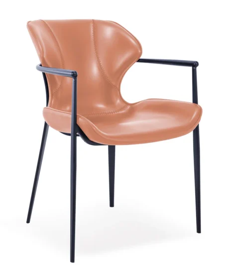 Armstol Model EllaKernelæder/Pu - Cognac - sort metal