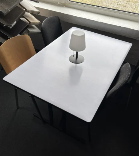 Bordplade 120x80 pvc kant og nylon top i hvid