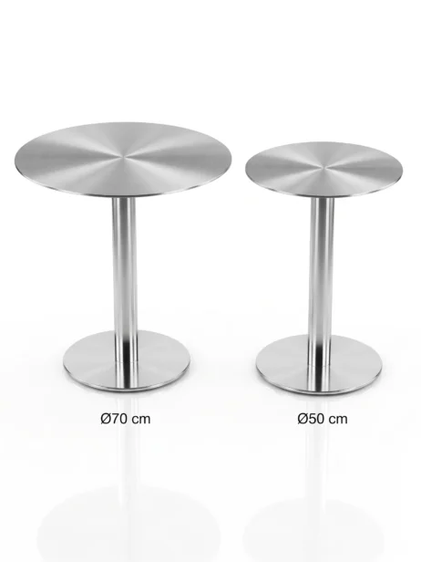 Exclusive bordplade i børstet rustfri stål Ø50 cm