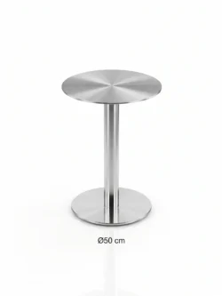 Exclusive bordplade i børstet rustfri stål Ø50 cm