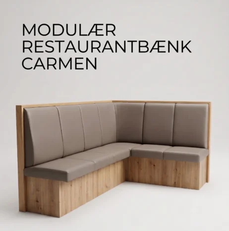 CARMEN Restaurantbænk i ægte læder - dansk produceret