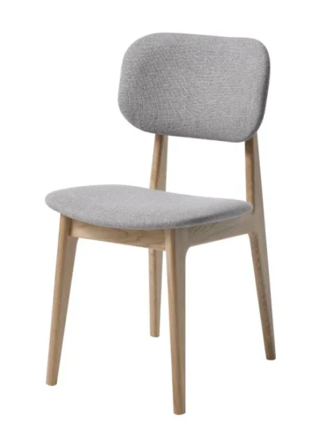 Oslo Spisestol, m. stof sæde og polstret ryg.